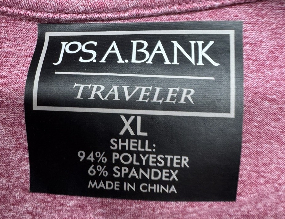 Jos. A. Bank Traveler 1/4 Zip Golf Pullover Peformance Long Sleeve Shirt Mens XL gallery