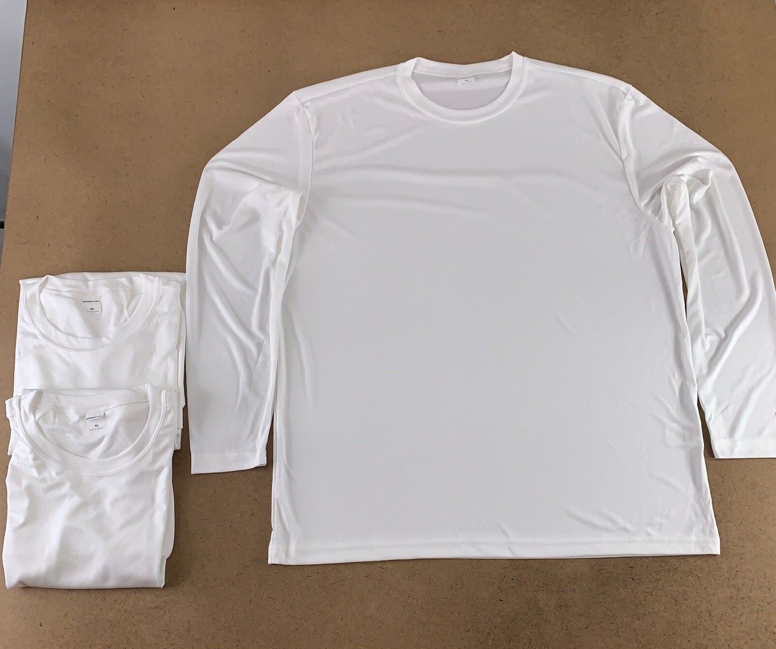 Lot of 3 Sport-Tek Men's XL White Long Sleeve Posi Charge Competitor Tee ST350LS gallery
