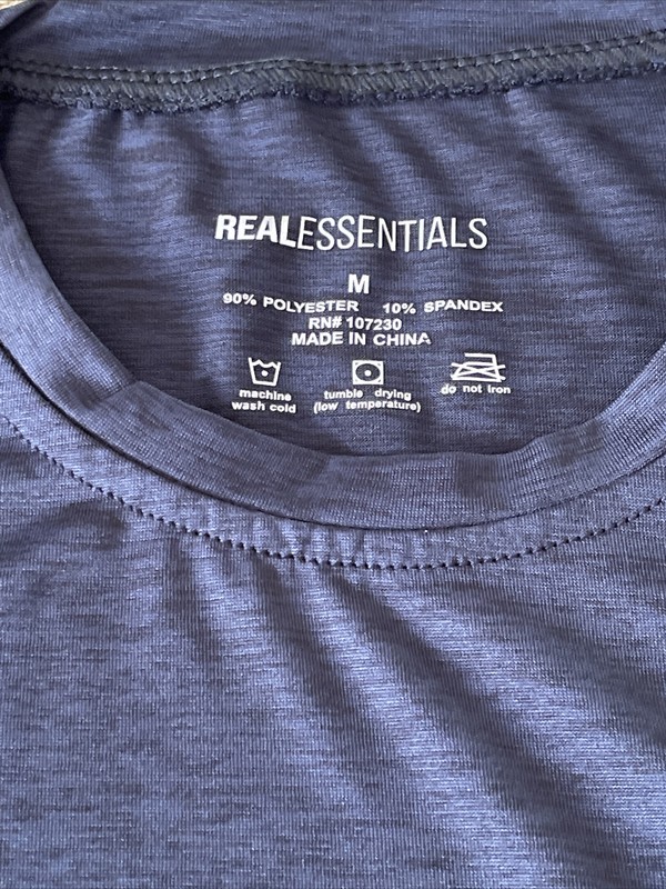 REAL ESSENTIALS Men's Dri-Fit Short Sleeve T-Shirt Pack of 5 Size Medium (Wi1) gallery