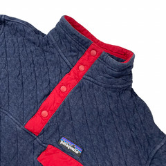 Patagonia Men’s Snap-T Quilted Pullover Navy Blue/Red • Large