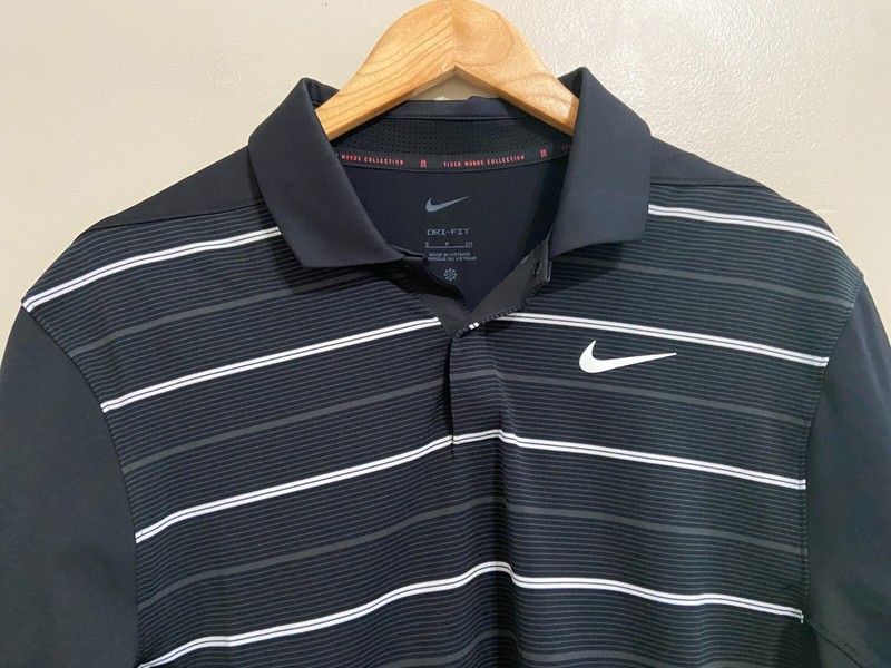 Nike Golf Tiger Woods Collection Striped Polo Shirt Black Mens S DR5318-010 NEW gallery