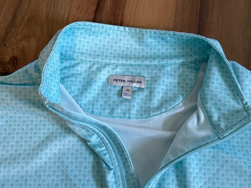 Peter millar Crown Sport Perth “Pina Skullada” Performance 1/4 Zip Pullover XLT gallery