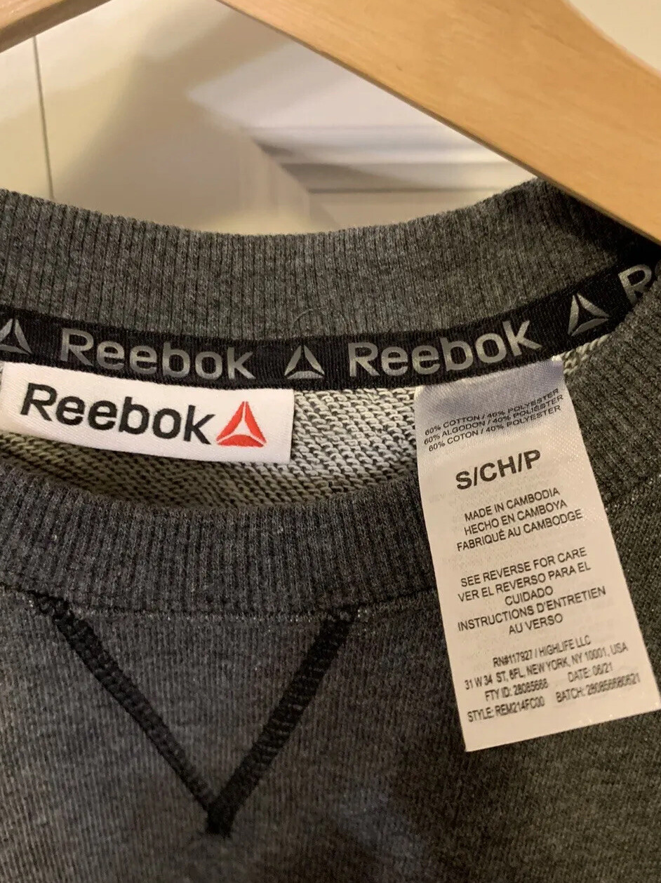 New Reebok Cruise Control Crew Men Sz S Sweatshirt Gray NWT gallery
