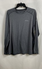 Eddie Bauer Men’s Gray FreeDry Performance Long Sleeve Crewneck Shirt Sz L