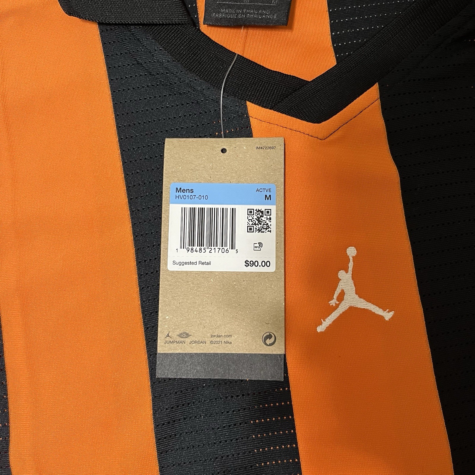 Men Nike Jordan Brooklyn Collegiate Goalie Orange Shirt HV0107-010 Size Medium gallery