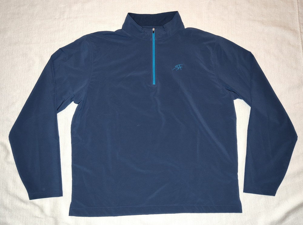NICE Peter Millar e4 Wind Mens Blue 1/2 Zip Performance Golf Shirt Top XL WOW!
