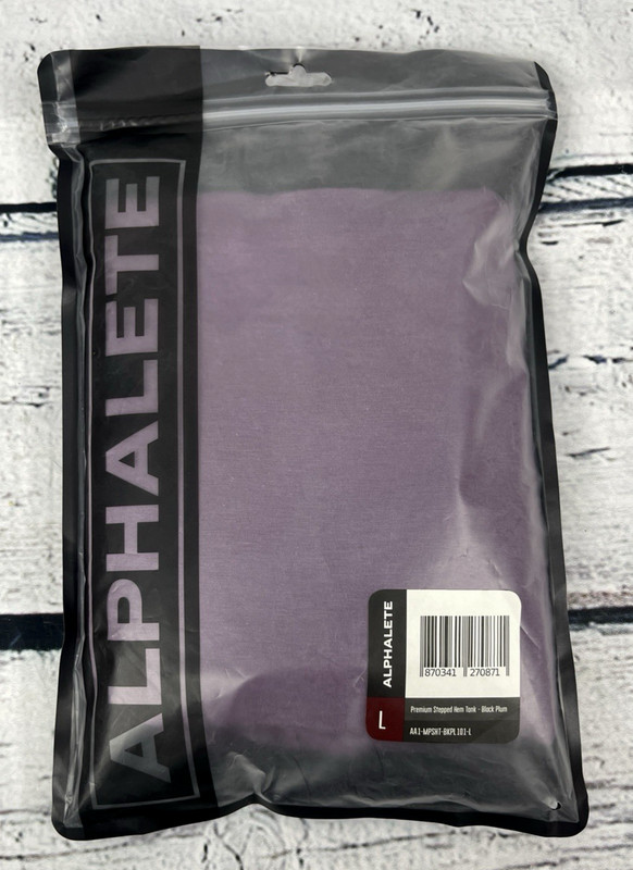 Alphalete Men's Premium Stepped Hem Tank - Black Plum, Size Large (L) - NEW gallery