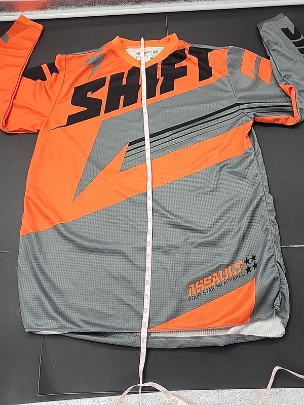 Shift MX Mens Medium Orange Gray Assault BMX Jersey Motocross Long Sleeve gallery