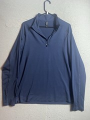 Rhone Pullover Mens M Session 1/4 Zip Blue Lightweight Gym Workout Stretch