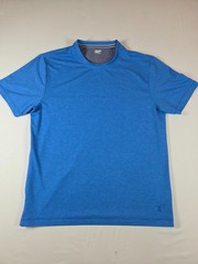 Lands’ End Men’s Size L Short Sleeve Performance T-Shirt, Blue, Moisture Wicking