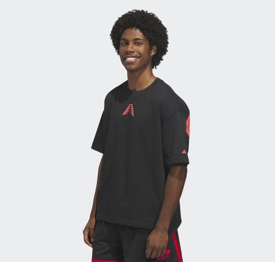 Adidas Anthony Edwards Believe That T-shirt Black Solar Red KA5066 Men's gallery