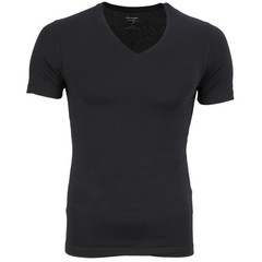 Olympus Body Fit Level Five 5 Basic T-Shirt Short Sleeve Black V Neck 0801 12 6