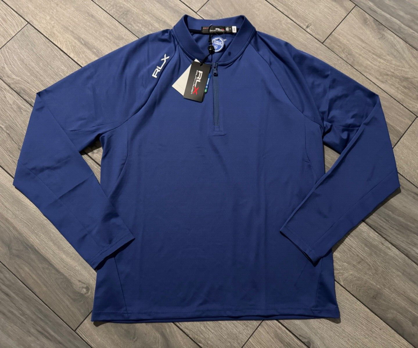 RLX RALPH LAUREN MENS 1/4 ZIP PULLOVER WICKING SHIRT, ROYAL NAVY, NWT $168, M gallery