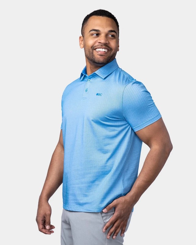 Black Clover NEW Mens Harry Delirium Blue Fashion Performance Golf Polo M $79 gallery