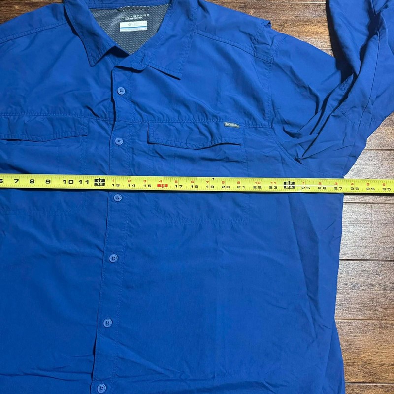 Columbia Silver Ridge Shirt Mens XXL Long Sleeve Omni Shade Vented Fishing Blue gallery