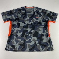 Polo Sport Performance Shirt Mens XL Gray Camo Athletic Tee Orange Trim