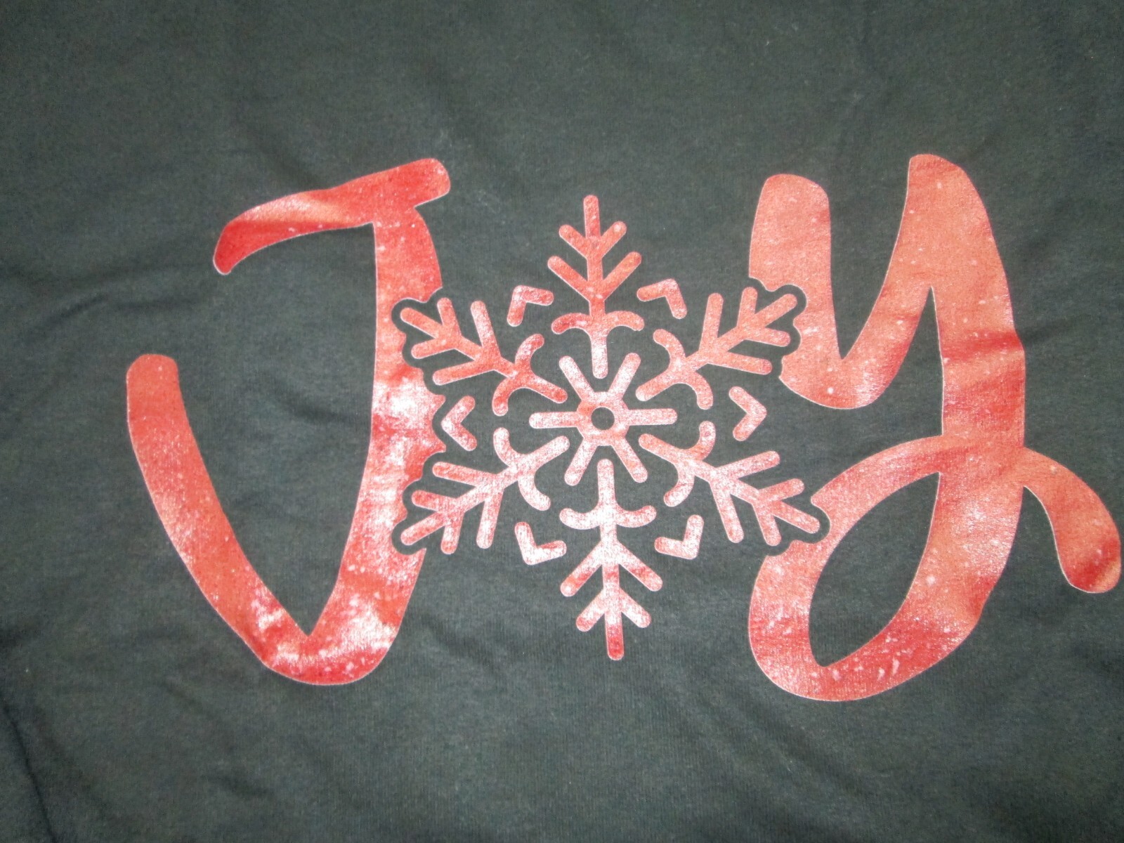 Christmas Sweatshirt black Red Medium Gildan Joy Snowflake NEW 6 gallery