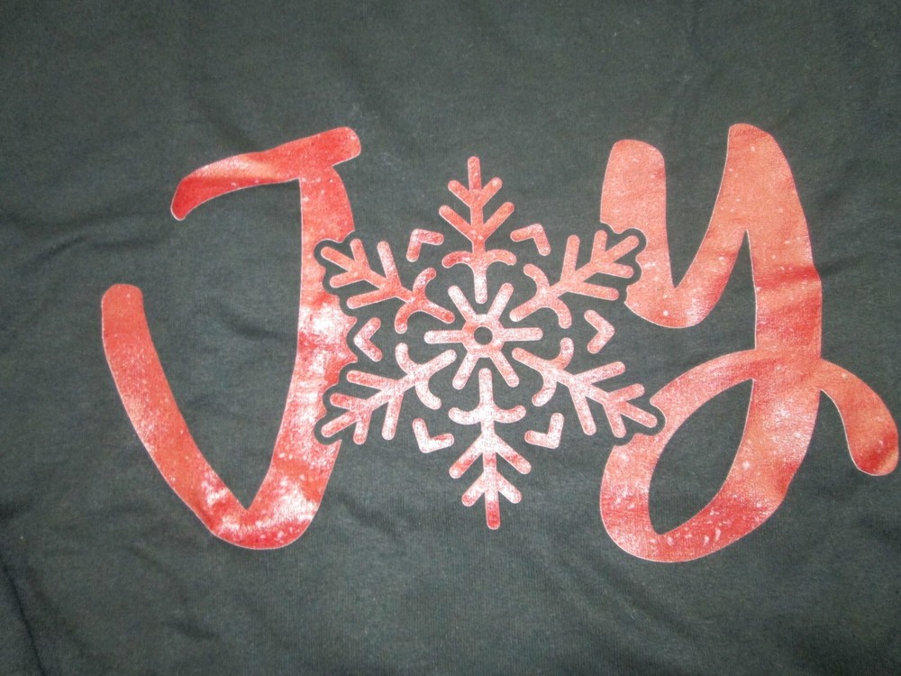 Christmas Sweatshirt black Red Medium Gildan Joy Snowflake NEW 6
