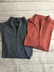 Matte Grey Pullover Mens Medium Multicolor Long Sleeve 1/4 Zip Golf Top 2-Pack