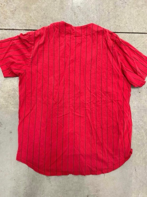Red Supreme 2019 Love Hate Baseball Jersey Size Large FW19 gallery