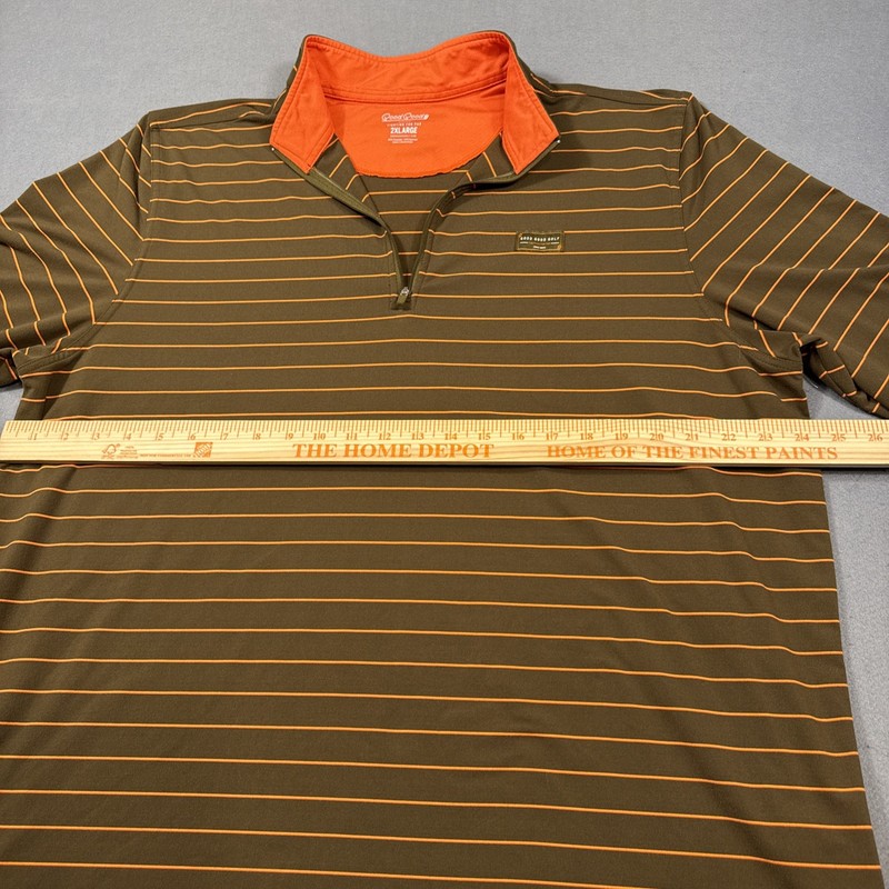 Good Good Golf 1/4 Zip Performance Pullover Shirt Men 2XL Stretch BRN/ORG Sports gallery