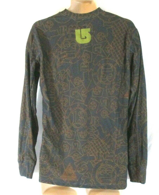 Burton Snowboard Ski Shirt Spell Out Gray Small Pull On Long Sleeve Mens CBY19 gallery