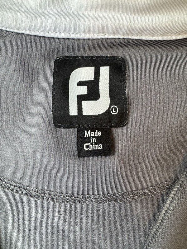 FootJoy Pullover Mens L Gray/black/white Quarter Zip Performance Golf Shirt gallery