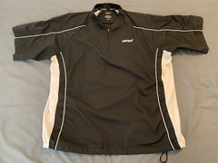 Marucci Men’s Large Polyester 1/4 Zip Shirt Black/White Hem Draw String Baseball