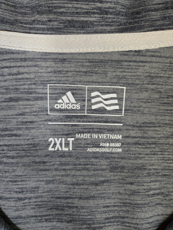 ADIDAS Mens Size 2XLT Performance Polo Shirt Gray Space Dye Golf 2XL Tall gallery