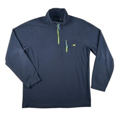 Southern Marsh Fieldtec Fleece Pullover Mens Small Blue 1/4 Zip Mock Neck Waffle