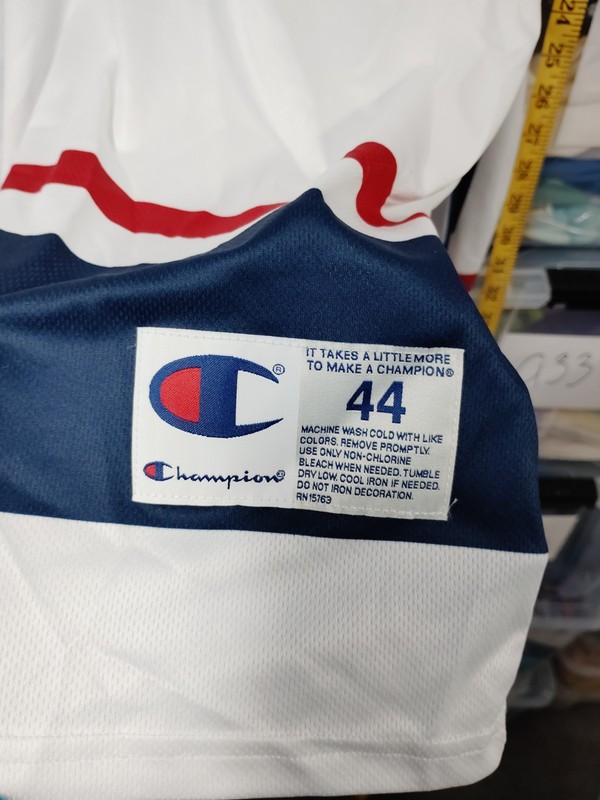 Champion Jersey Shirt Size 44 Long sleeve Polyester Hockey Ligntly Worn A23 gallery