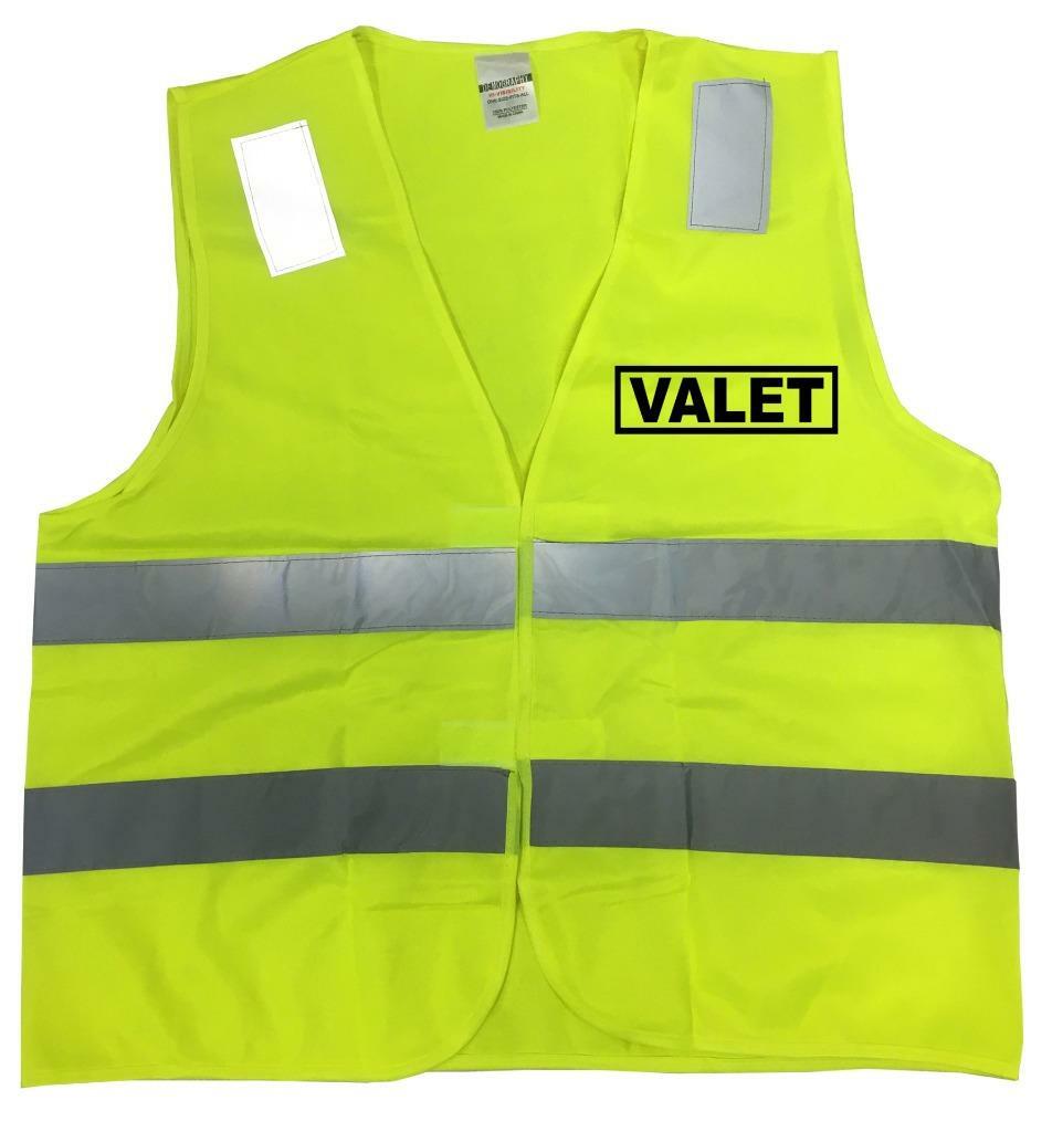 VALET Safety Vest High Visibility Reflective Stripes Security Neon Yellow One SZ gallery