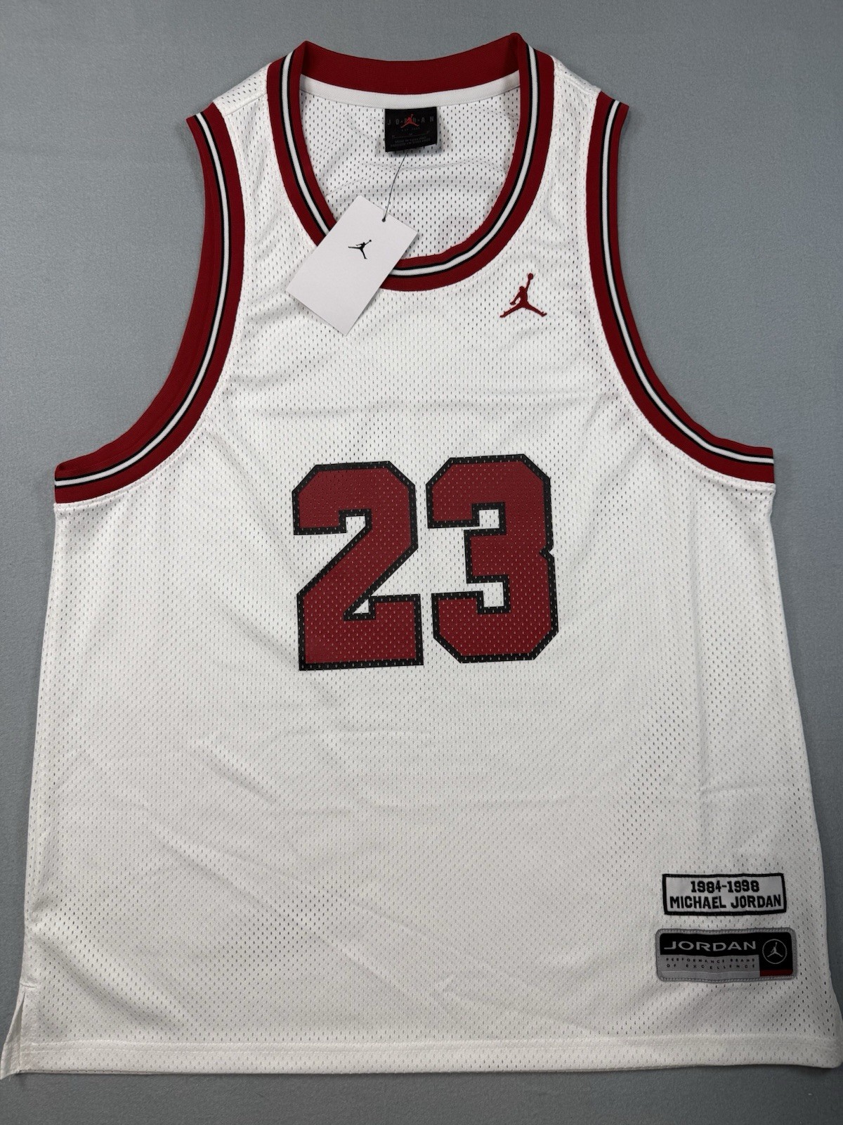 Jordan Essentials #23 Michael Jordan Mesh Jersey White/Red Men’s M NWT gallery