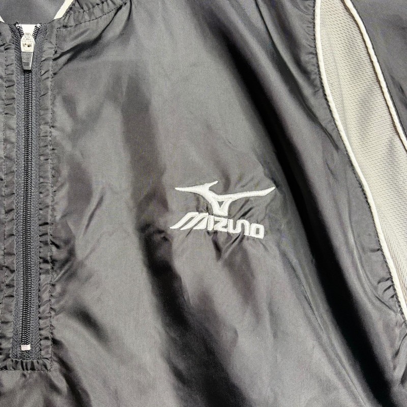 Mizuno Teamwear Baseball Golf 1/4 Zip Windbreaker Mens Size XL Black & Gray gallery