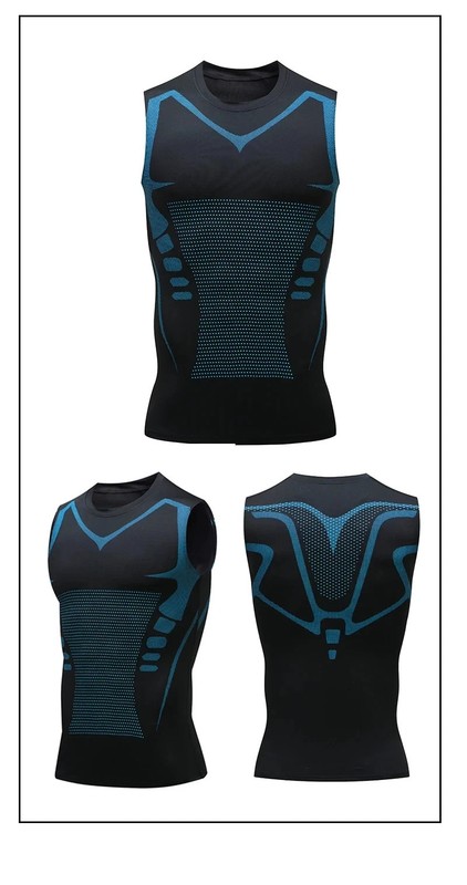 Men Compression Shirt Version Ionic Shaping Sleeveless Vest Sport Tank Top S-2XL gallery