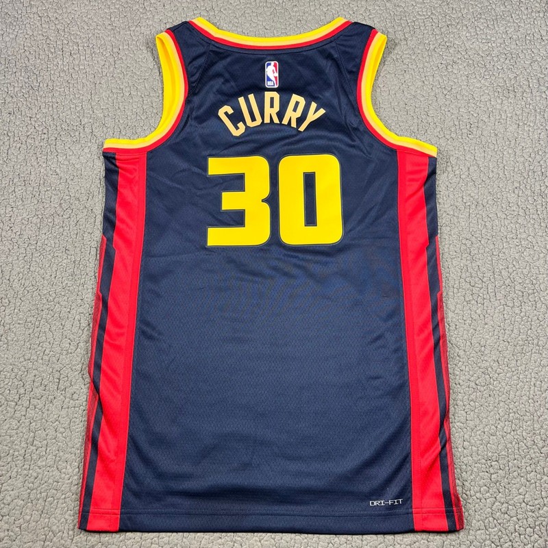 Nike Stephen Curry Golden State Warriors City Edition Jersey Navy Blue Small 40 gallery