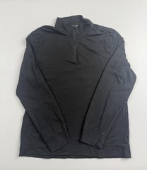 Calvin Klein Jeans Pullover Mens XL Black Quarter Zip Mock Neck Casual Top