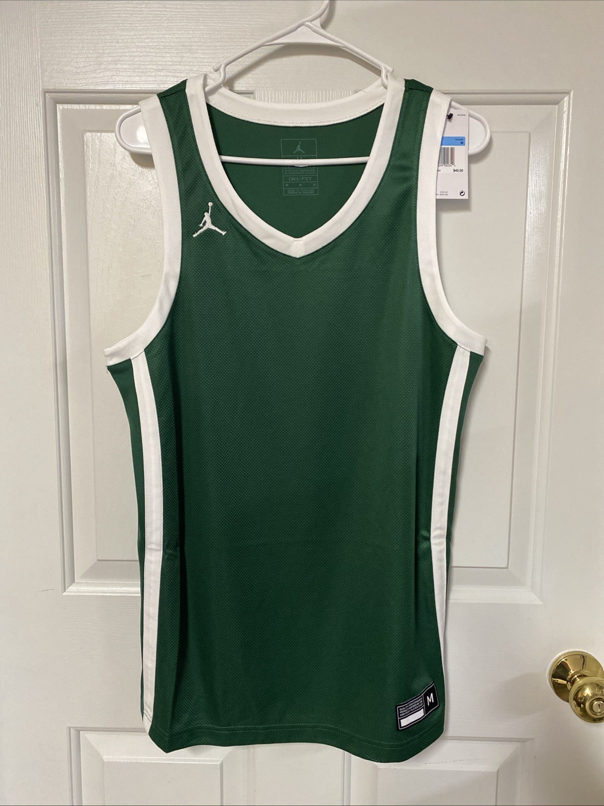 Nike Air Jordan Basketball Jersey Dark Green White Mens Size M NWT $45 gallery
