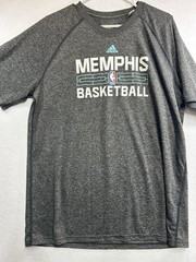 adidas Ultimate Tee NBA Memphis Basketball Logo Gray Men’s XL Raglan Crew Tee