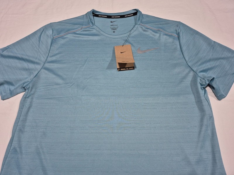 Nike Men’s Dri Fit Miler Running Shirt AJ7565-464 Emerald Ocean Blue Reflective gallery