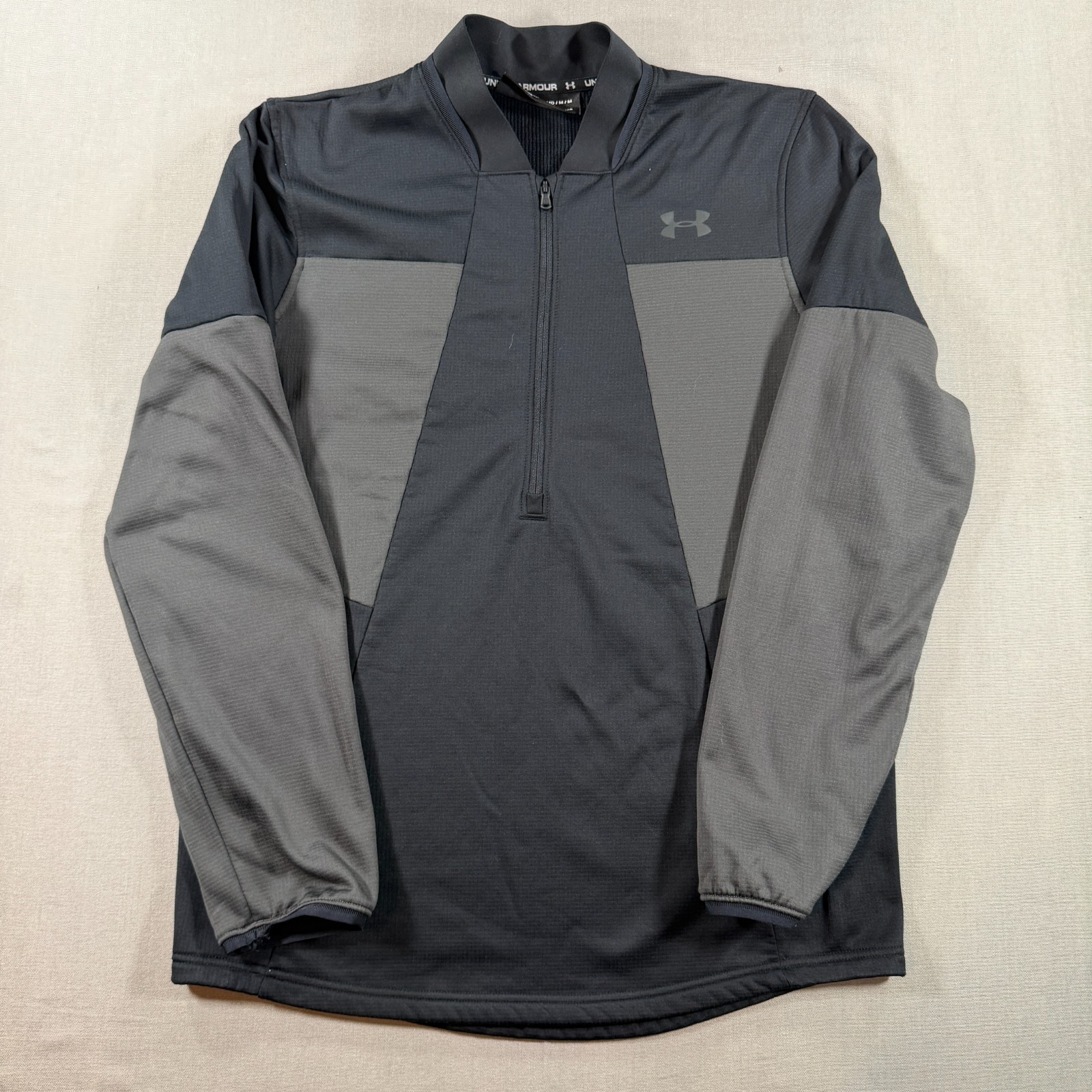 Under Armour ColdGear Half Zip Pullover Mens Medium Black Bomber Thermal 1359146 gallery