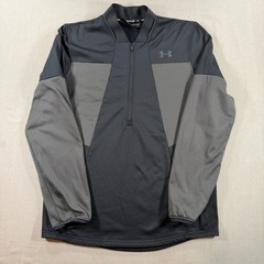 Under Armour ColdGear Half Zip Pullover Mens Medium Black Bomber Thermal 1359146