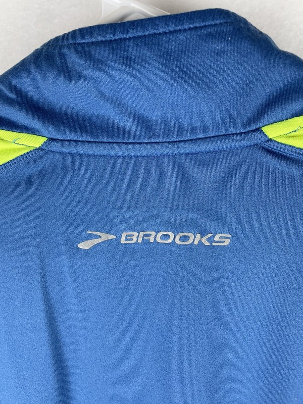 Brooks 1/4 Zip Running Men’s Size Small Neon Blue And Yellow. gallery
