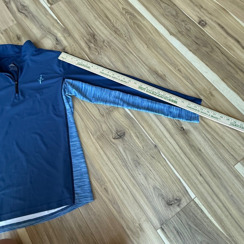 LRD Performance Mens Medium Pullover 1/4 Zip Long Sleeve Shirt Blue gallery