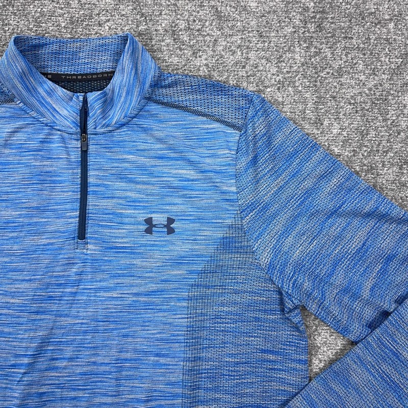 Under Armour Threadborne Pullover Mens XL Blue 1/4 Zip Long Sleeve HeatGear Top gallery