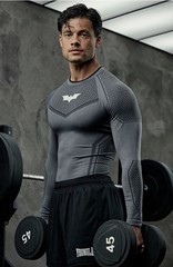 Youngla x Batman Long Sleeve compression dark grey Size S