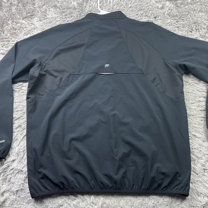 Fabletics The O2 Run Jacket Mens XL Full zip Athletic Gym Run black vented gallery