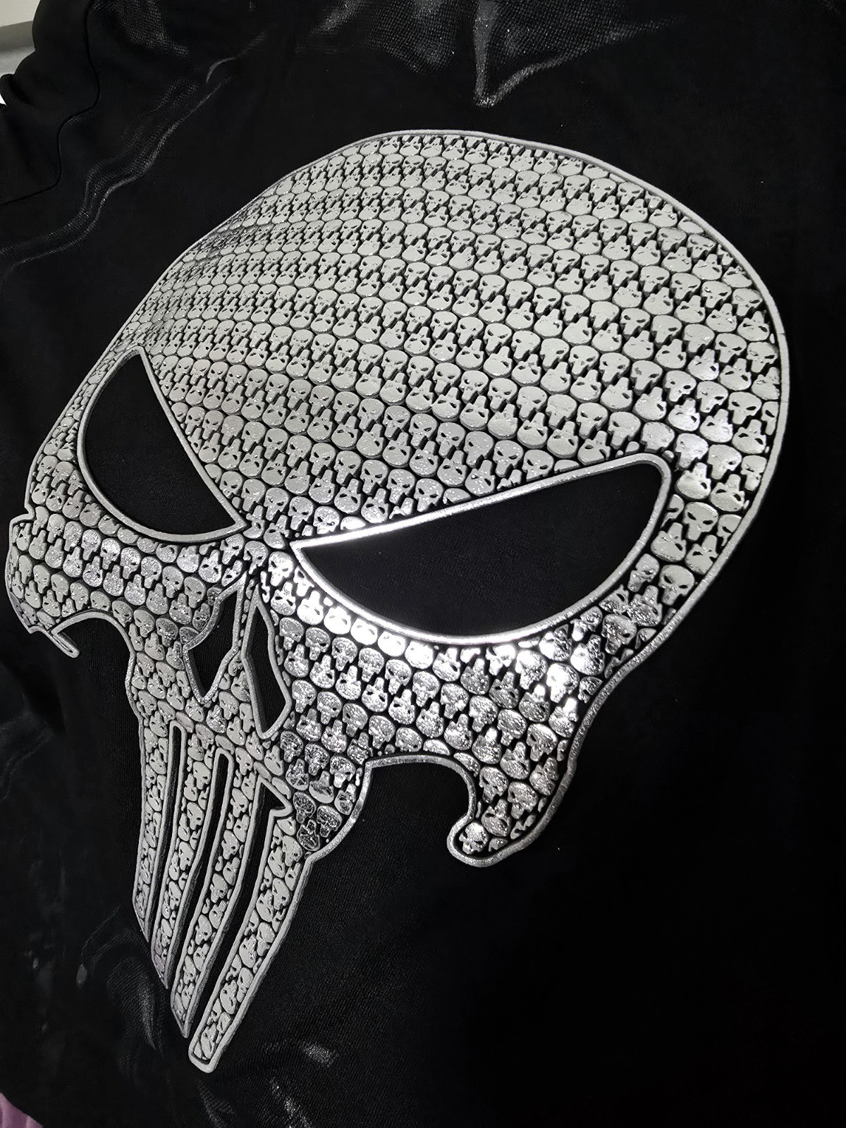 Gym Compression Shirt. PUNISHER. Spandex Men's SzXL. 3D Skull Design gallery