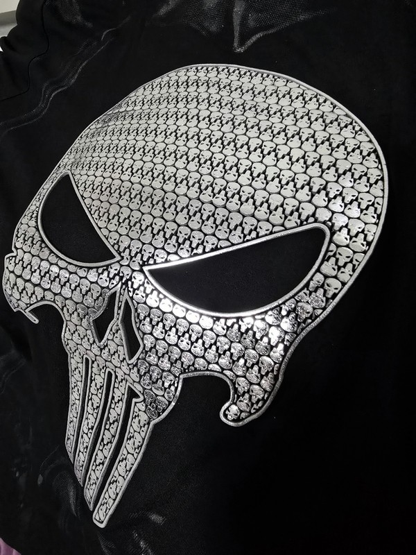 Gym Compression Shirt. PUNISHER. Spandex Men's SzXL. 3D Skull Design gallery