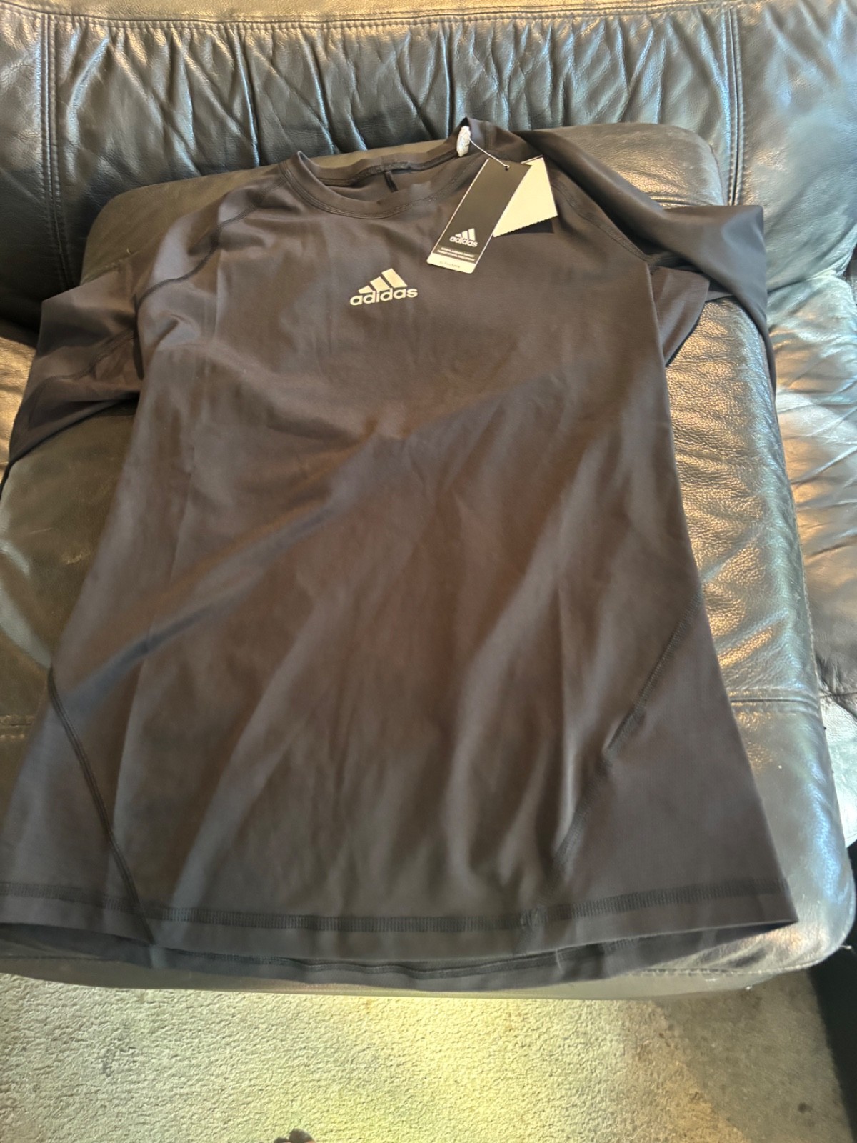 Adidas new W/tag M Techfit long sleeve black t shirt Studio wardrobe auction gallery